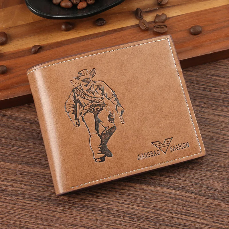 Men's Human Pu Leather Flip Cover Small Wallets