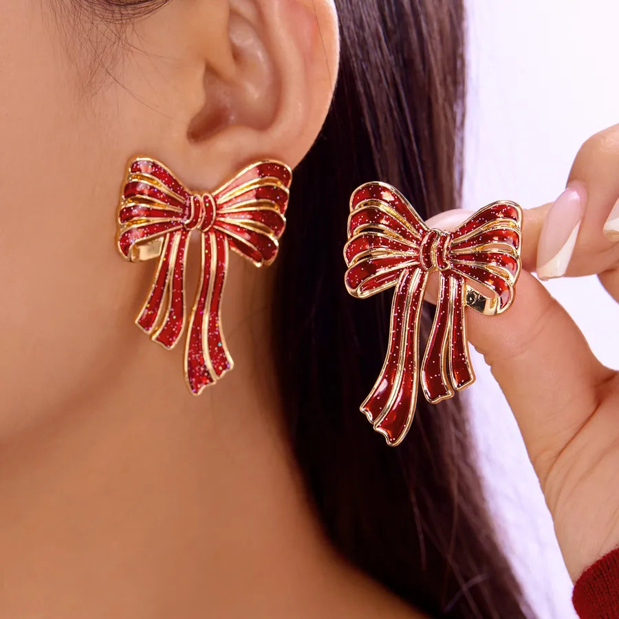 Christmas Red Green Snowman Bell Colorful Tassel Earrings Women Creative Simple Alloy Cartoon Character Ear Jewelry Accessories