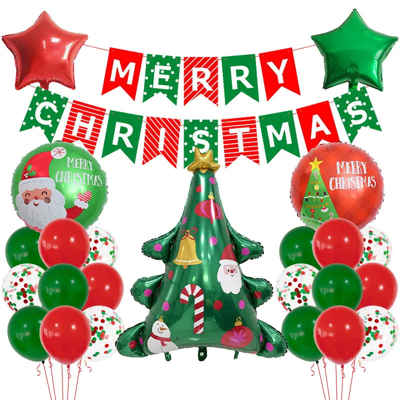 Christmas Nordic Style Modern Style Santa Claus Gingerbread Snowman Aluminum Film Party Festival Balloons