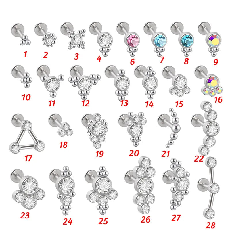 1 Piece Lip Rings Simple Style Classic Style Solid Color 316L Stainless Steel  G23 Titanium Ear Cartilage Rings & Studs