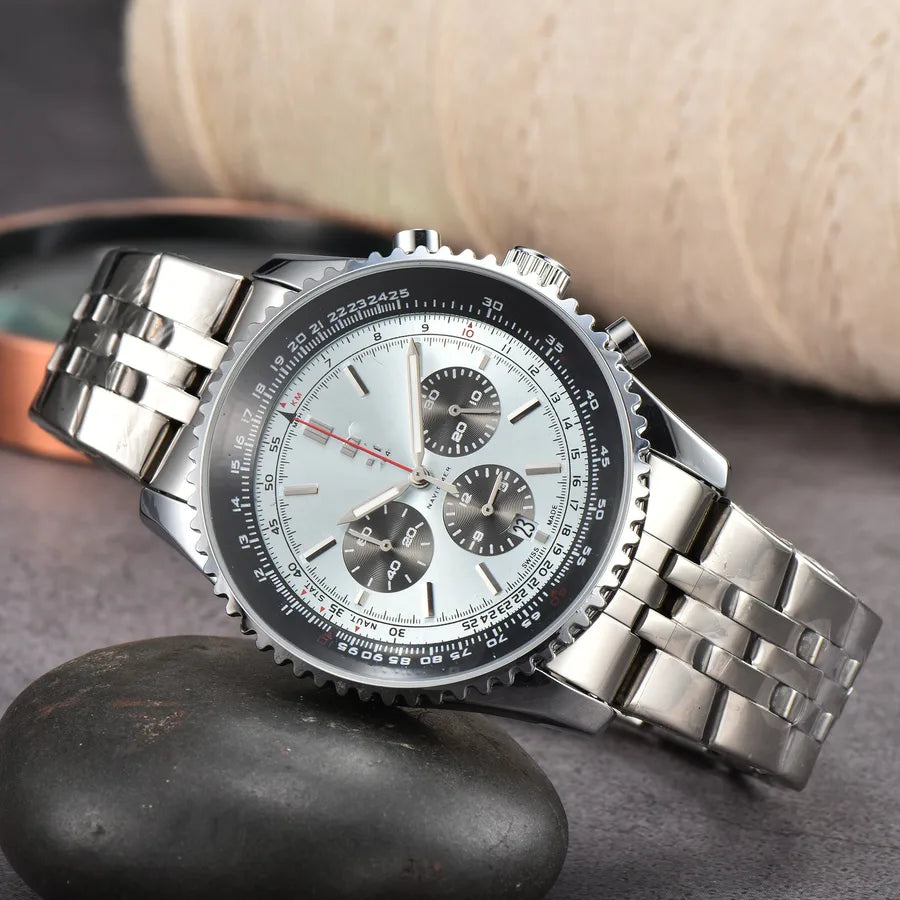 Business Simple Style Solid Color Butterfly Double Snap Quartz Men's Watches