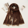 women's elegant ginkgo leaf imitation cashmere scarf