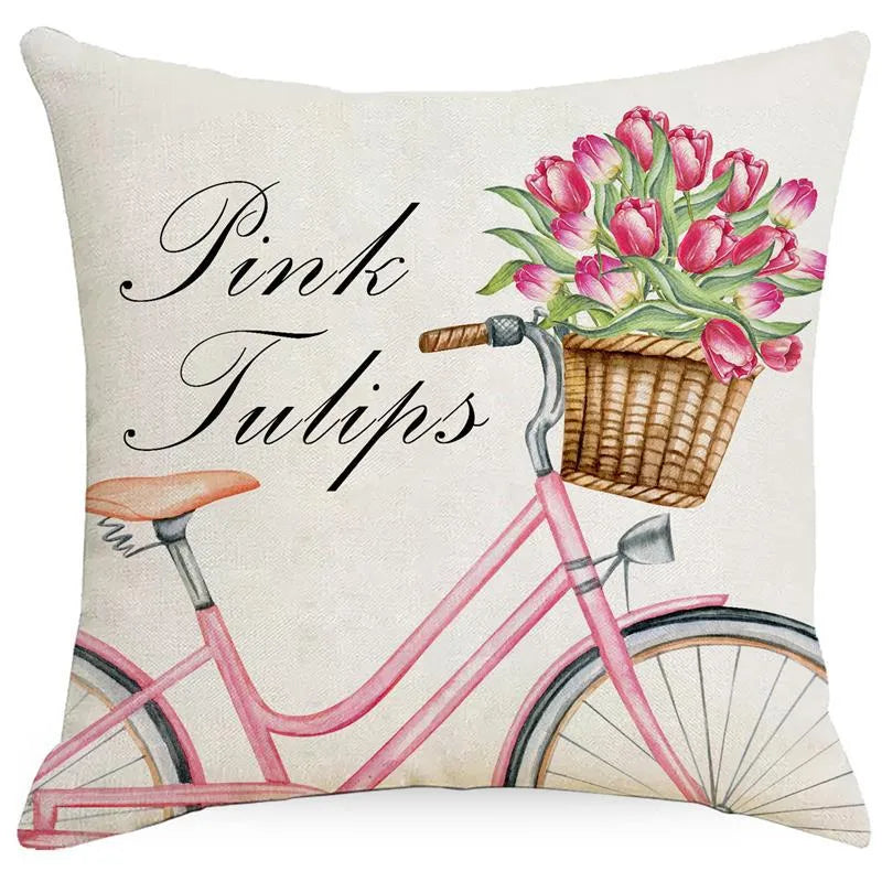 simple style classic style commute color block linen pillow cases