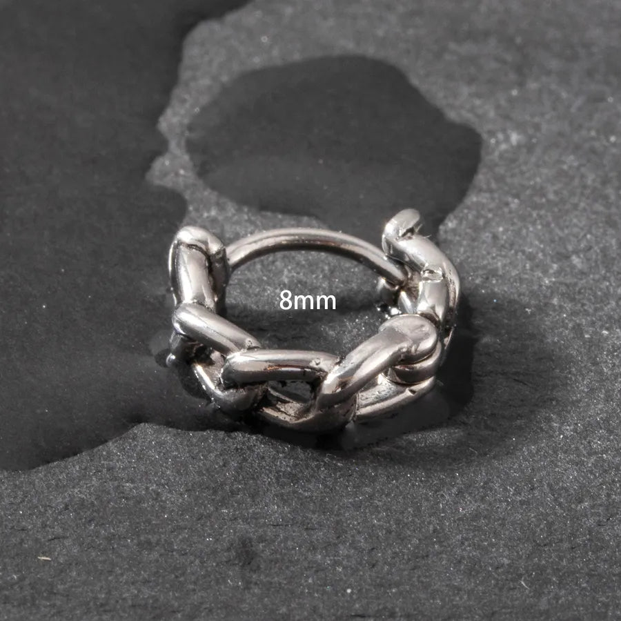 1 Piece Hip-Hop Vintage Style chain 316 Stainless Steel  Hoop Earrings