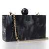 Pink Sky Blue Yellow Arylic Marble Square Evening Bags