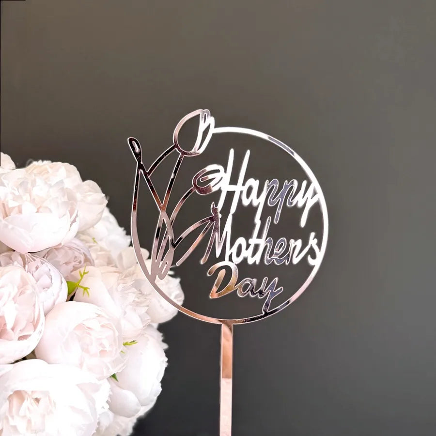 Mother'S Day Romantic Letter Flower Butterfly Acrylic Party Cake Decorating Supplies Party Supplies Cake Decorating Supplies 1 Piece