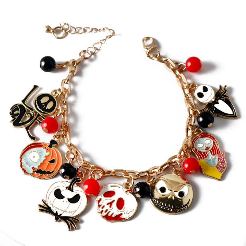 Creative Christmas Themed Bracelet Fashionable Alloy Snowflake Deer Design Festival Gift Asymmetric Electroplated Cartoon Style
