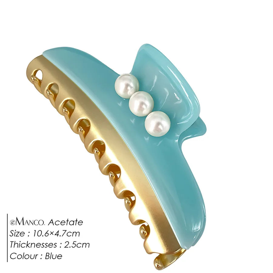 EManco  New Classic High-End Pearl Claw Clip Elegant Hairpin Hair Claw Ins Style Shark Clip