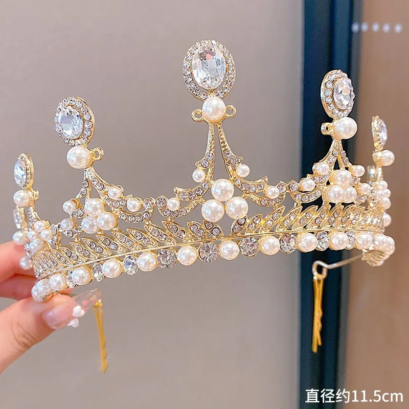 cute crown artificial crystal inlay artificial gemstones crown 1 piece