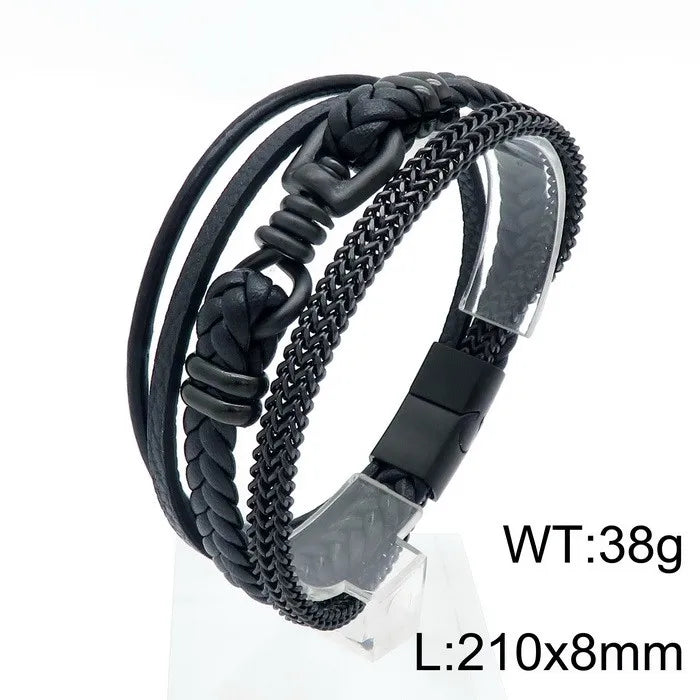 Punk Streetwear Geometric Titanium Steel 18K Gold Plated Men's Bangle