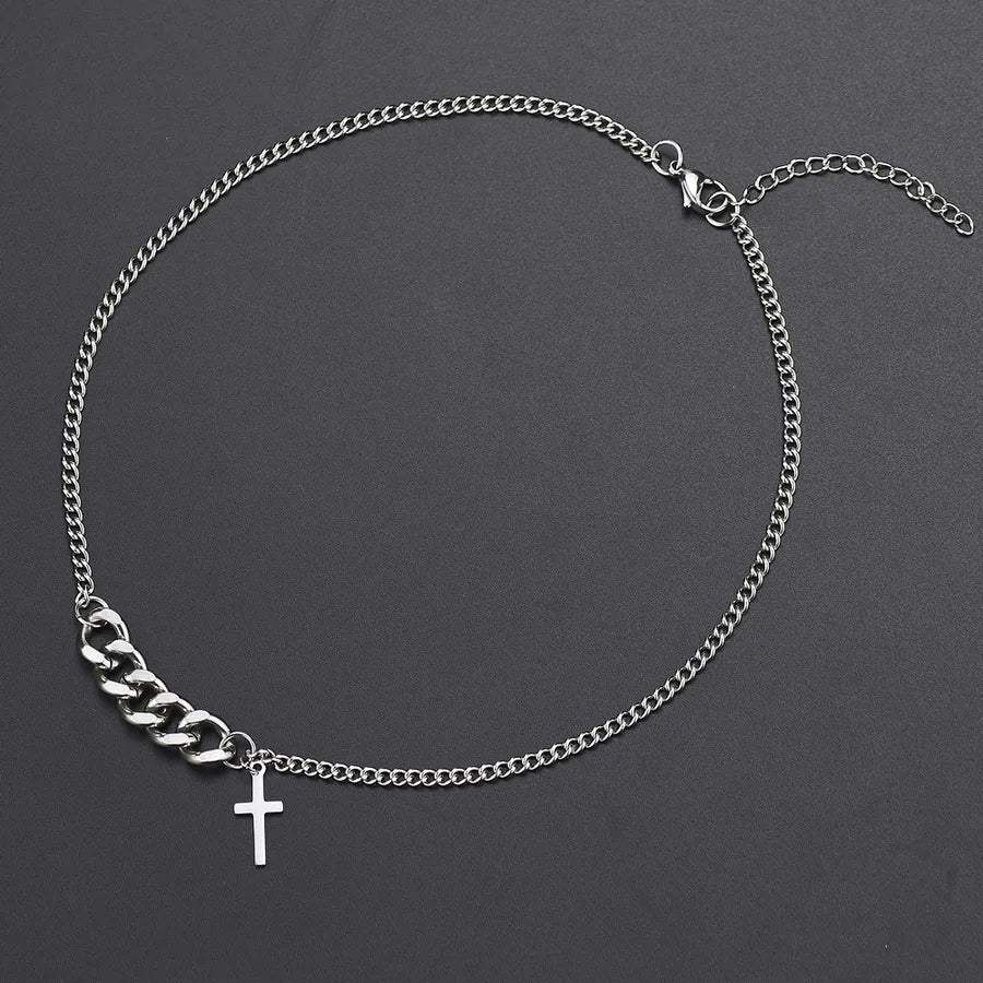 Simple Style Commute Solid Color 304 Stainless Steel Polishing 18K Gold Plated Men's Necklace
