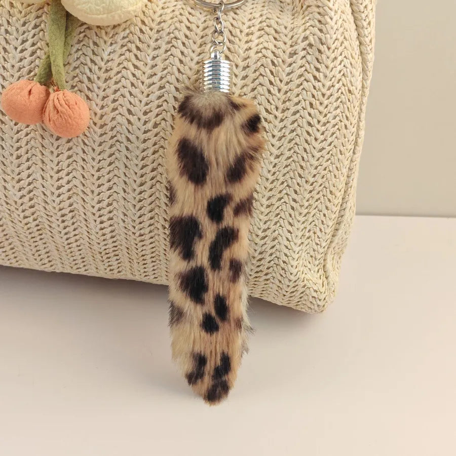 Simple Style Leopard Imitation Wool Unisex Bag Pendant Keychain