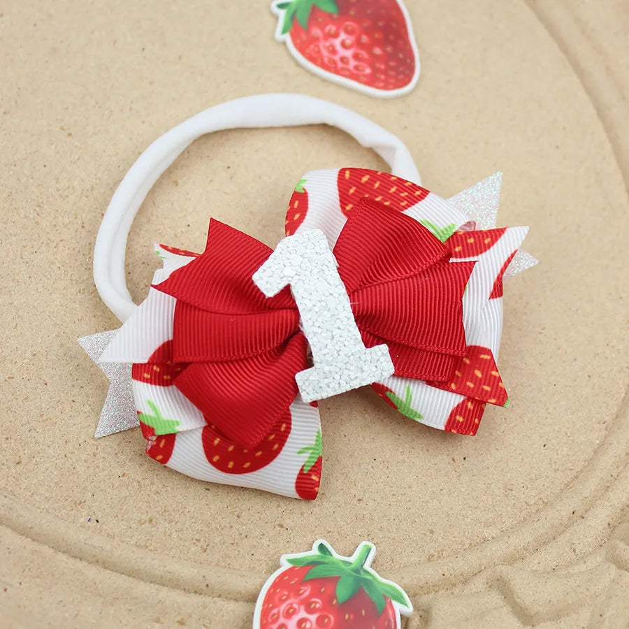 Explosions Birthday Hair Band Digital Glitt Hairpin Hair Band Baby Strawberry Birthday Hair Accessories