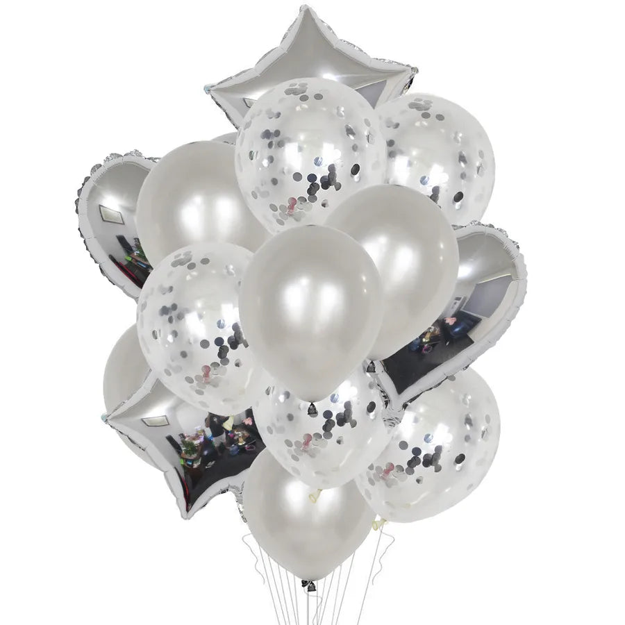 birthday simple style star heart shape aluminum film indoor outdoor party balloons