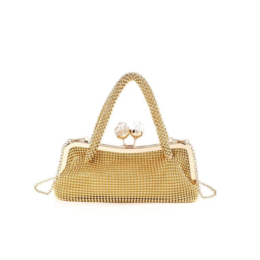 Gold Pink Black Aluminum Solid Color Square Evening Bags