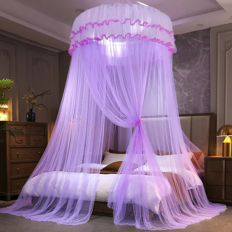 Dome princess-style punch-free ceiling-type encrypted mosquito net household 1.5 m1.8 m bed bedroom floor-type bed curtain