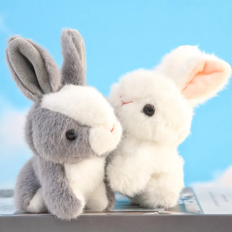 Simulation Bunny Plush Pendant Cute White Rabbit Doll Keychain Doll Backpack Hanging Gift for Women