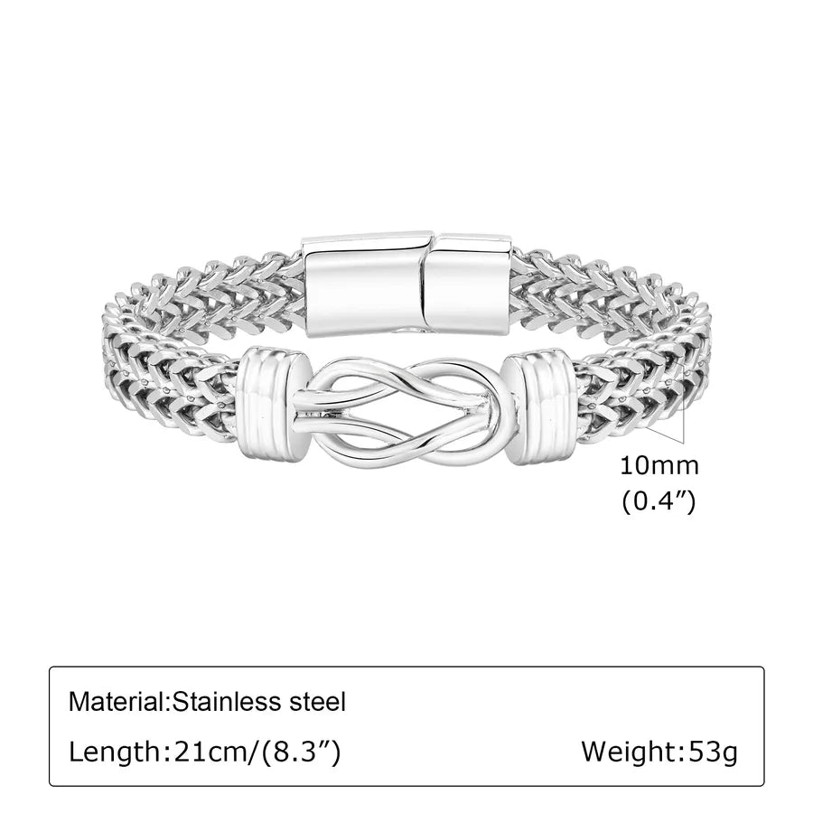 Punk Simple Style Infinity 201 Stainless Steel Alloy Wholesale Bracelets