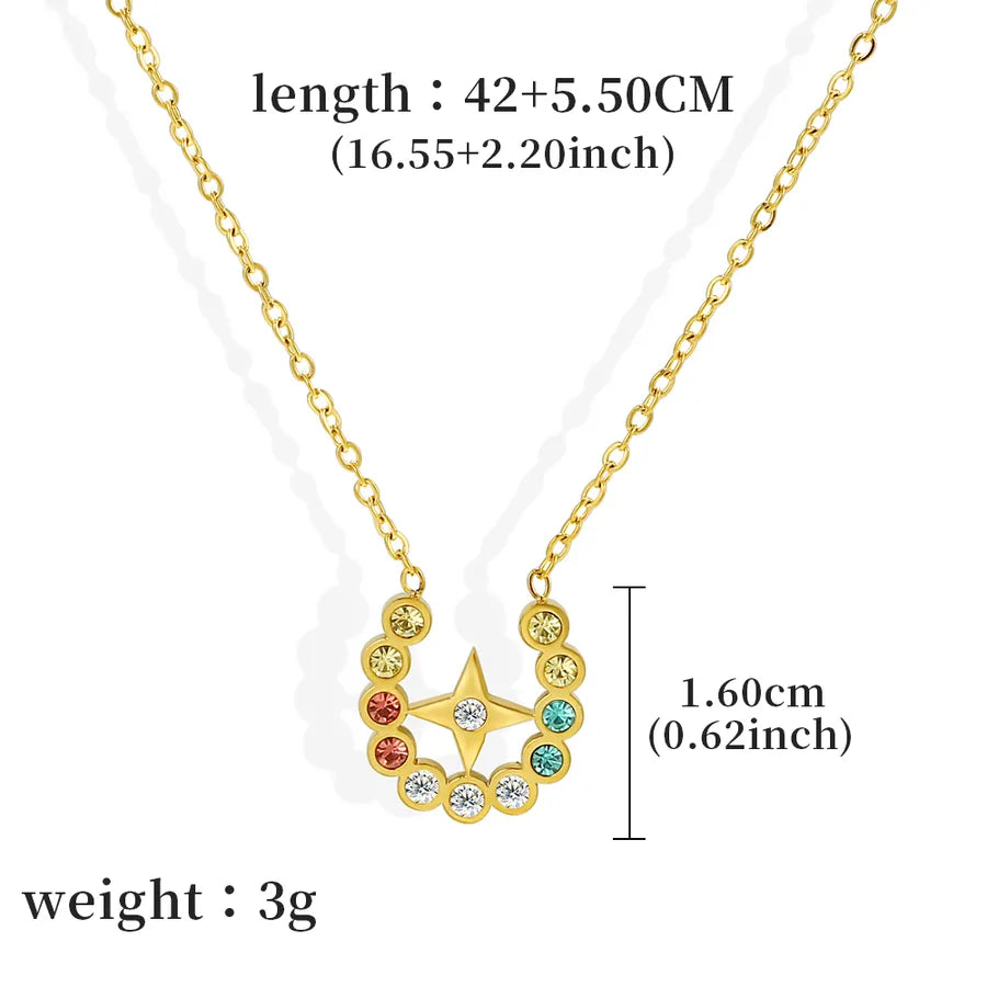 Wholesale Jewelry Sweet Pentagram 304 Stainless Steel cable chain Pendant Necklace