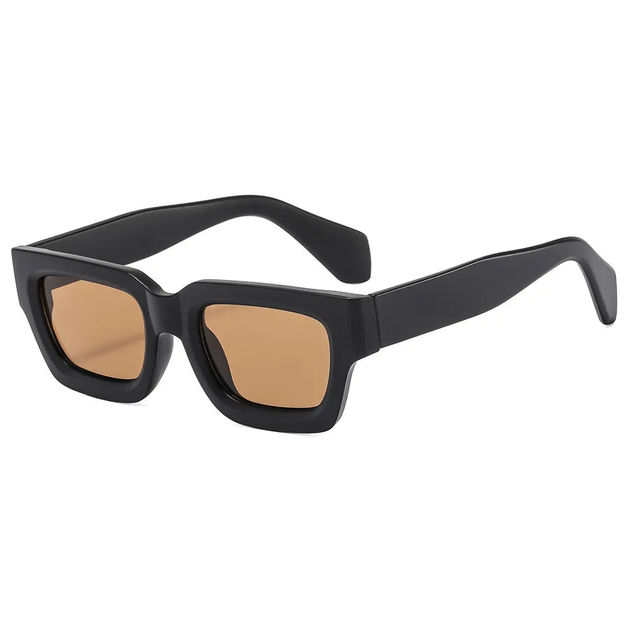 simple style color block leopard pc square full frame men's sunglasses