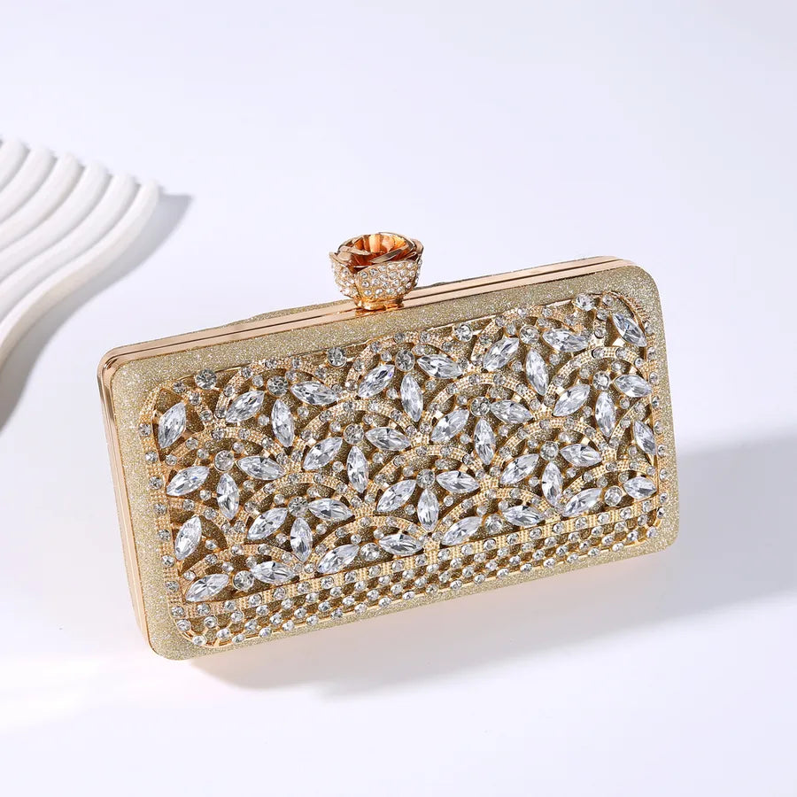 Rhinestone Polyester Geometric Diamond Square Evening Bags