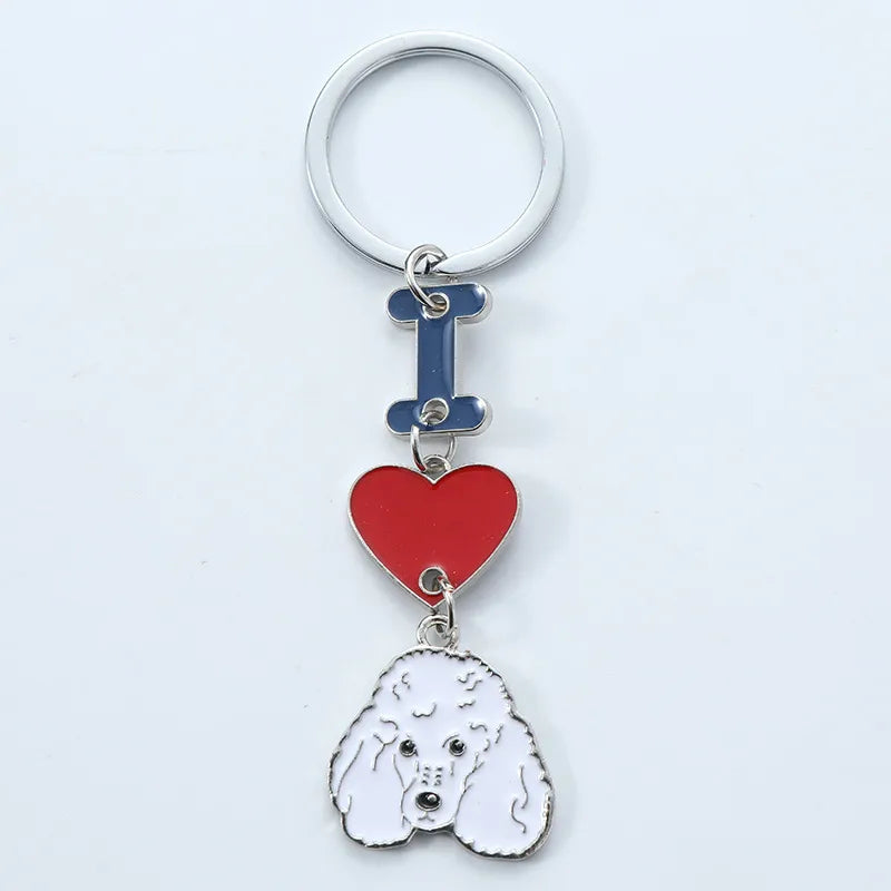 1 Piece Cute Letter Dog Heart Shape Zinc alloy Unisex Slip-on Keychain