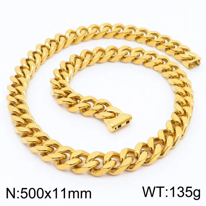 Stainless Steel 18K Gold Plated Hip-Hop Plating Solid Color Necklace