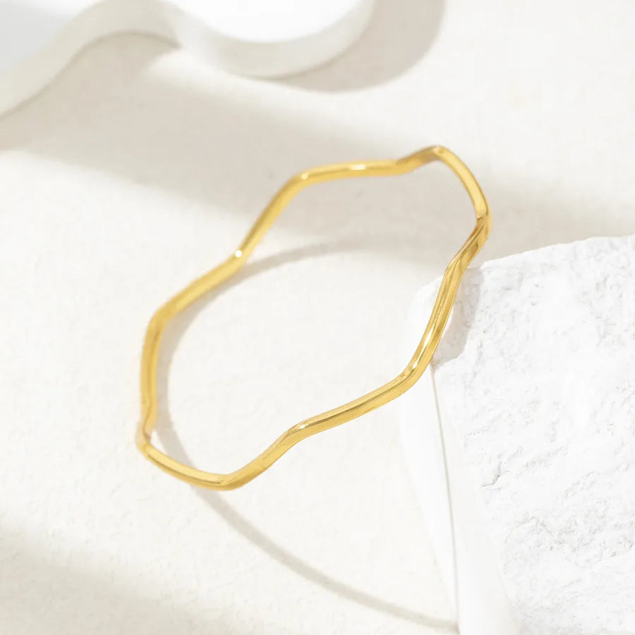 Simple Style Round Butterfly 304 Stainless Steel Bangle In Bulk