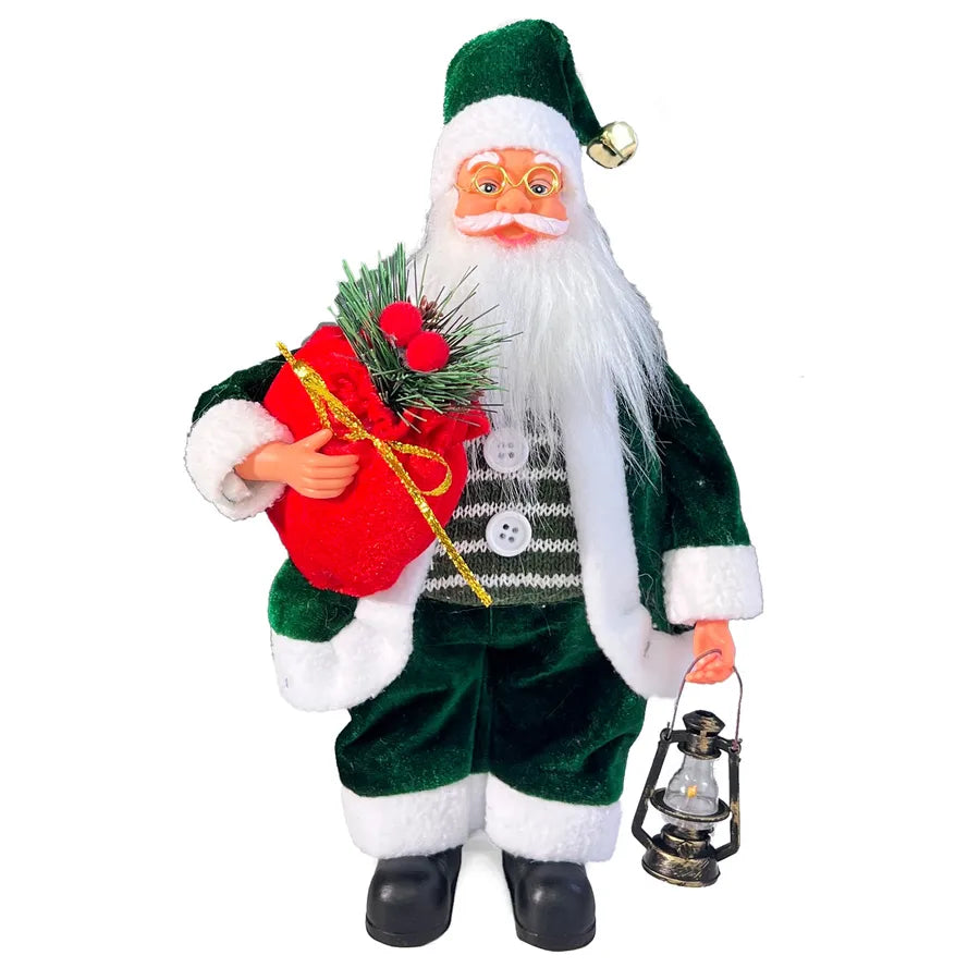 13-Inch Santa Claus Figure Christmas Decoration Standing Santa Claus Doll Window Display Decorations Festive Gift