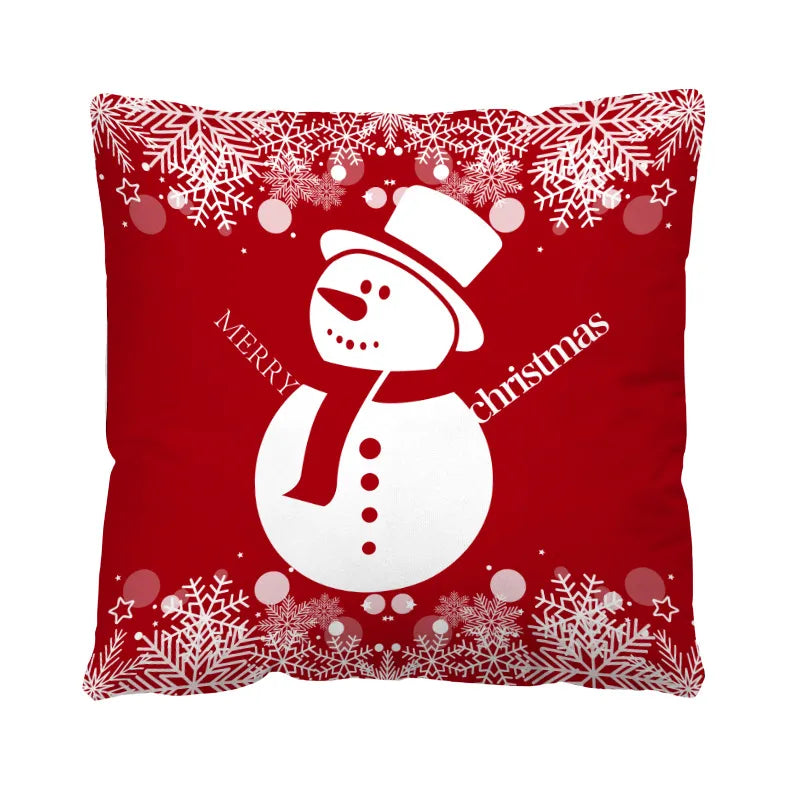Christmas Casual Christmas Tree Santa Claus Letter short plush Pillow Cases Couch & Sofa Decor