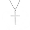 Europe and the United States personality simple smooth cross pendant lettering men and women stainless steel necklace niche accessories spot