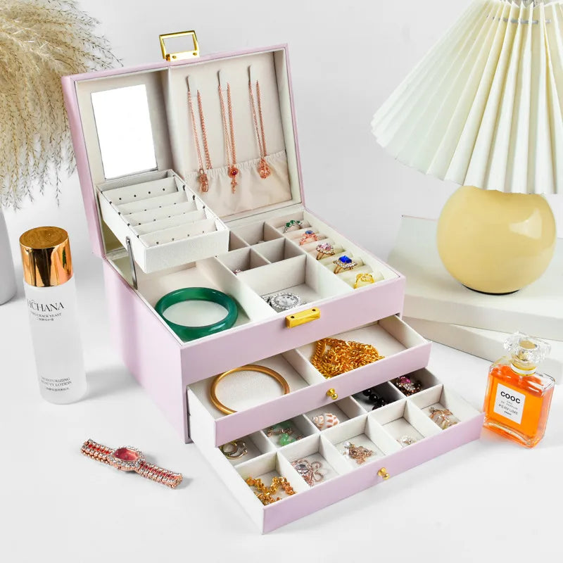 1 Piece PU Simple Style Indoor Daily Solid Color Jewelry Boxes