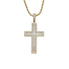 Copper Hip-Hop Inlay Geometric Cross Zircon Pendant Necklace