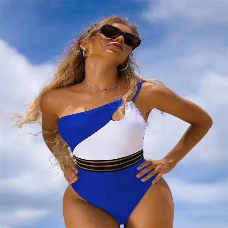 Women's Sexy Color Block Solid Color Leopard 1 Piece One Piece Swimwear