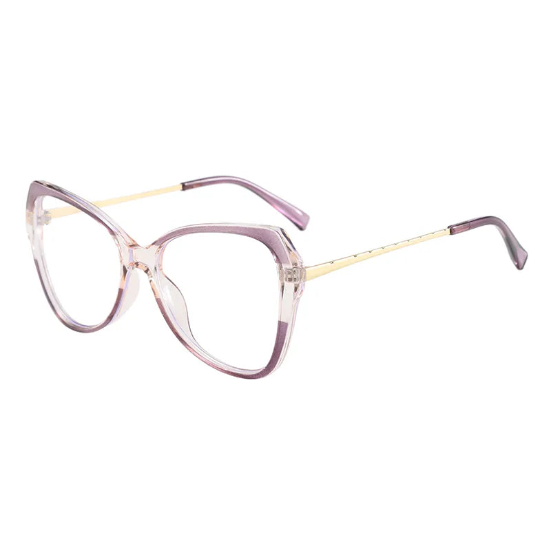 Elegant Daily versatile Advanced Sense Solid Color Pc Cat Eye Full Frame Women's Sunglasses