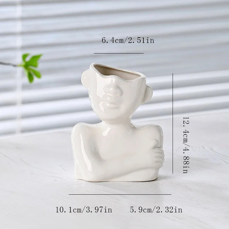 Modern Style Classic Style Human ceramics Vase Artificial Decorations