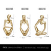 Creative Nordic Mini Abstract Left Thinking and Right Imaginers Little Golden Man 13cm Personalized Home Decoration Ornaments