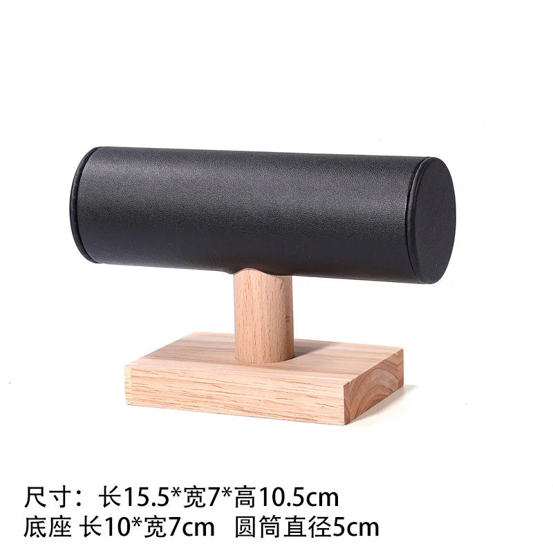 Wooden Bracelet Display Stand Single Layer I-Shaped Watch Storage Rack Nordic Style Jewelry Accessory Organizer Velvet And Solid Wood