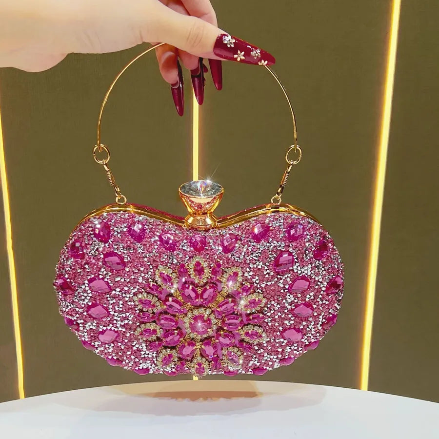 New Fashionable Diamond Embedded Handbag Lightweight Luxury Single Shoulder Crossbody Bag For Ladies Evening Party