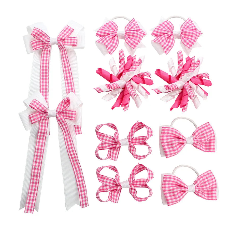 New Plaid Suit British Student Hair Accessories Plaid Bow Australian Student Curly Hair Clip Hair Tie