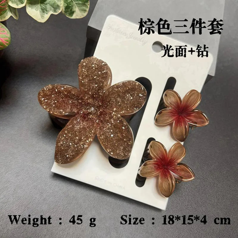 Elegant Classic Style Women's Flower Resin Hair Claws