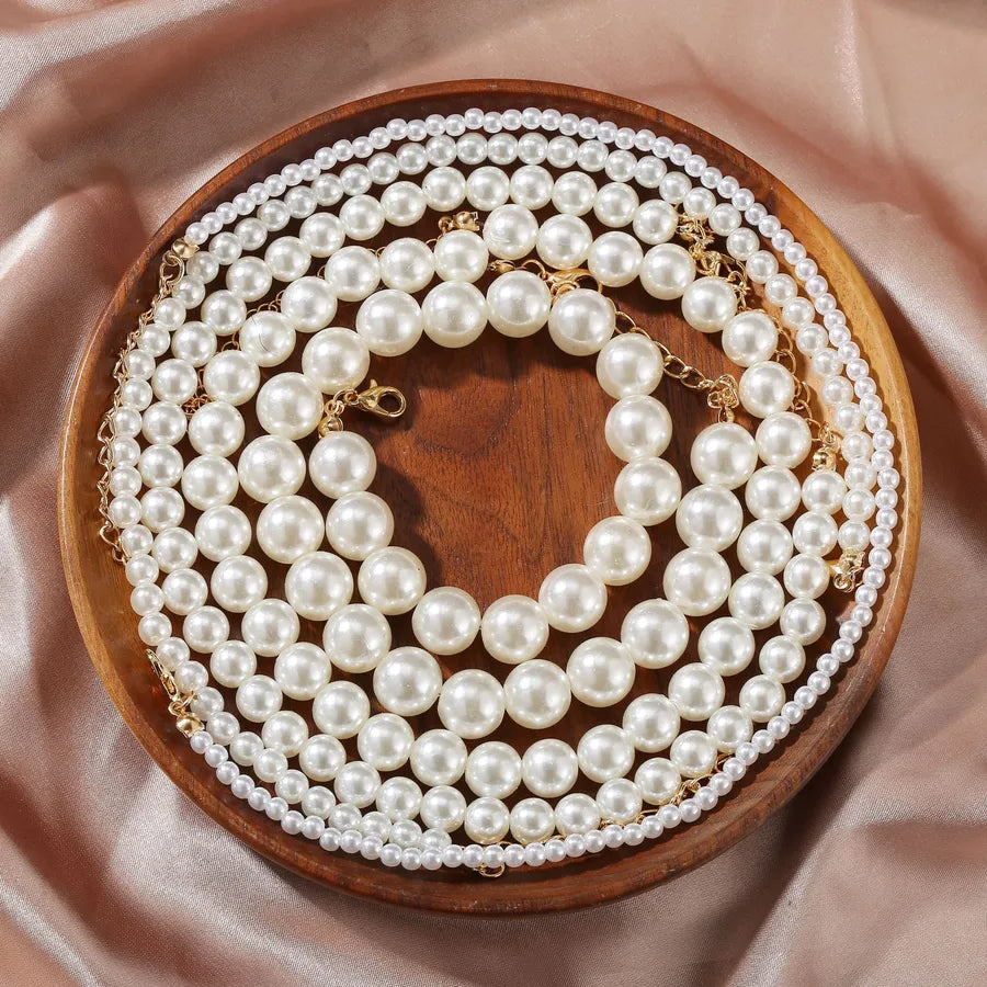 Fashion Geometric Imitation Pearl Wholesale Layered Necklaces