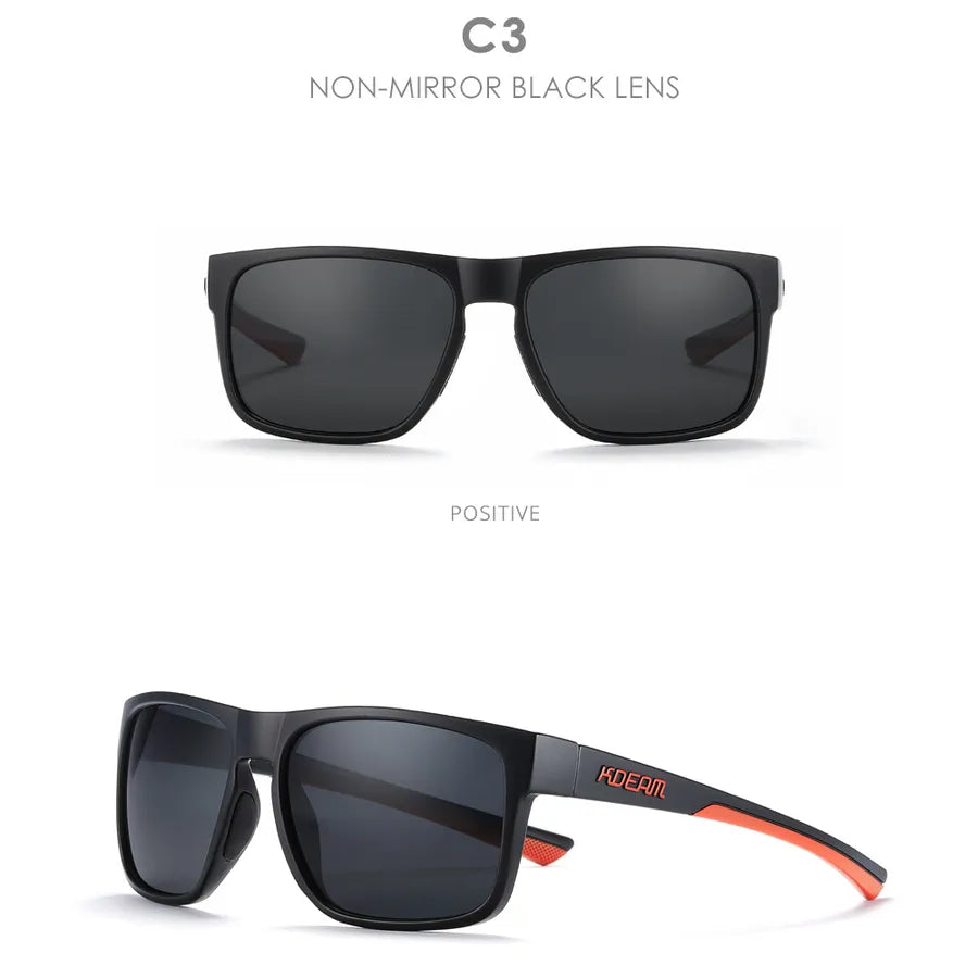casual sports solid color pc square full frame men's sunglasses