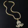 5mm Tennis Chain Tennis Chain   New Octopus Cartoon Full Diamond Hip Hop Necklace