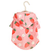 cute pastoral polyester strawberry pet clothing