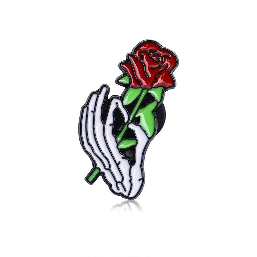 Creative Personalized Skull Series Alloy Pin Brooch Fashion Accessory Drop Oil Design Trendy Brand New  Unisex Style