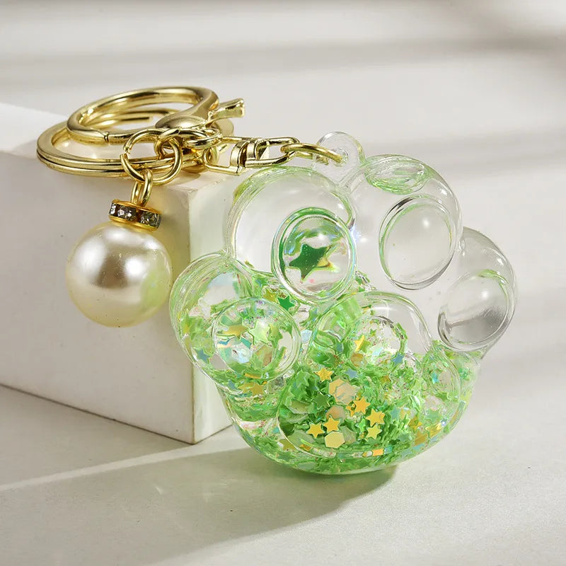 cartoon style solid color arylic unisex bag pendant keychain