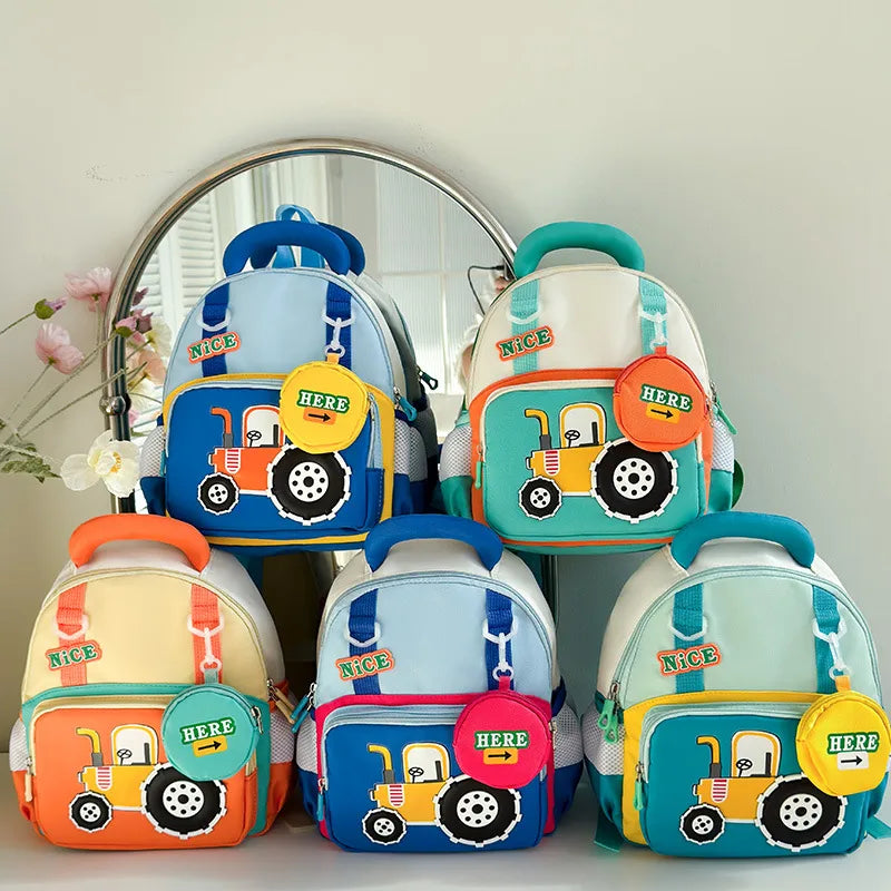 Vocabulary Words/Name Cartoon Car Casual Holiday School School Backpack Kids Backpack Functional Backpack
