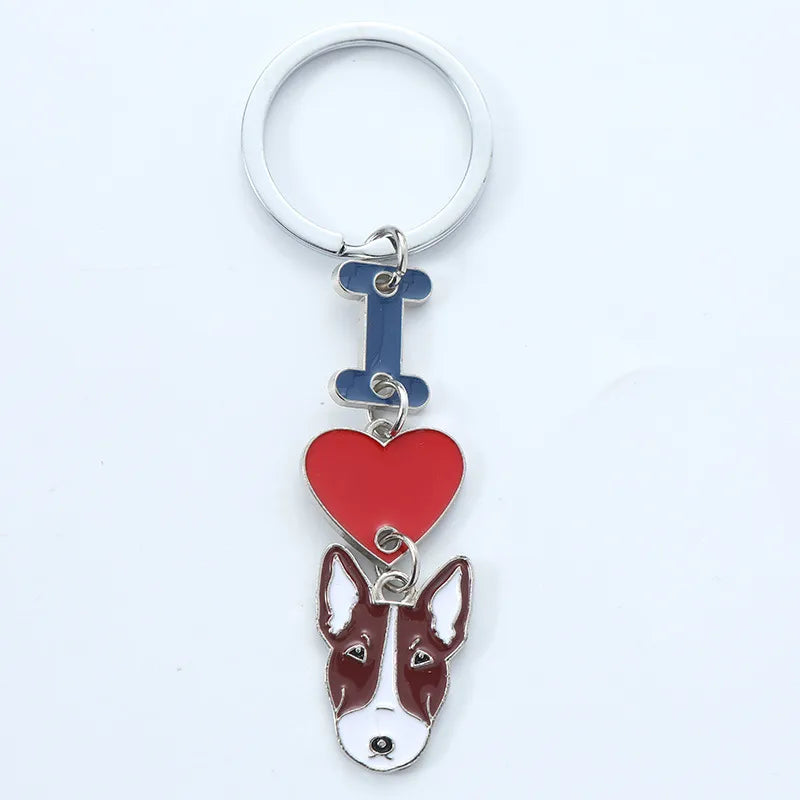 1 Piece Cute Letter Dog Heart Shape Zinc alloy Unisex Slip-on Keychain