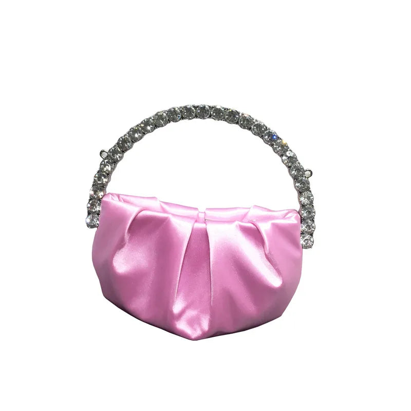 nylon solid color dumpling shape evening bags
